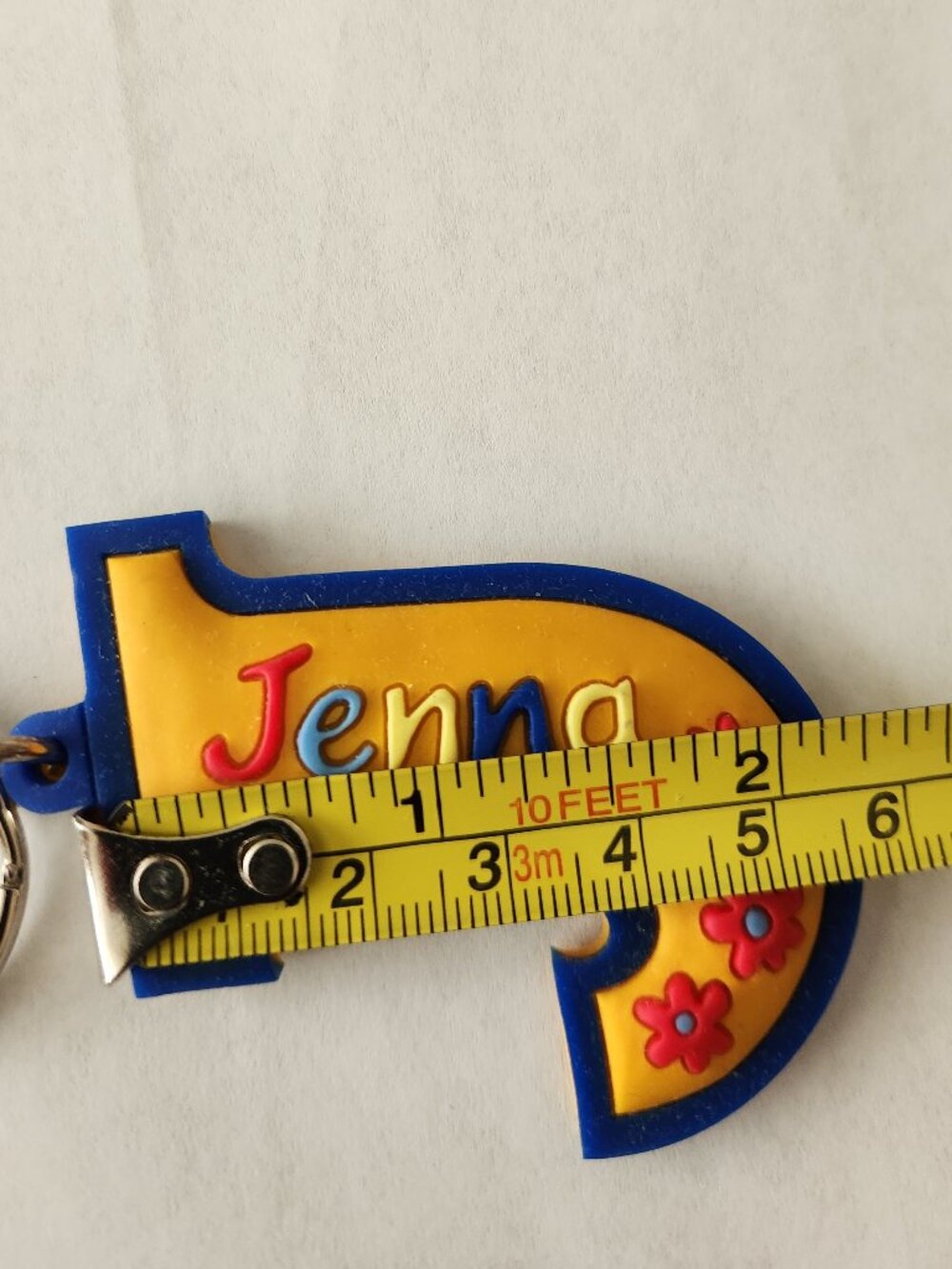 Personalized Initial "Jenna" Keychain Key Tag Key Ring - Picture 6 of 9